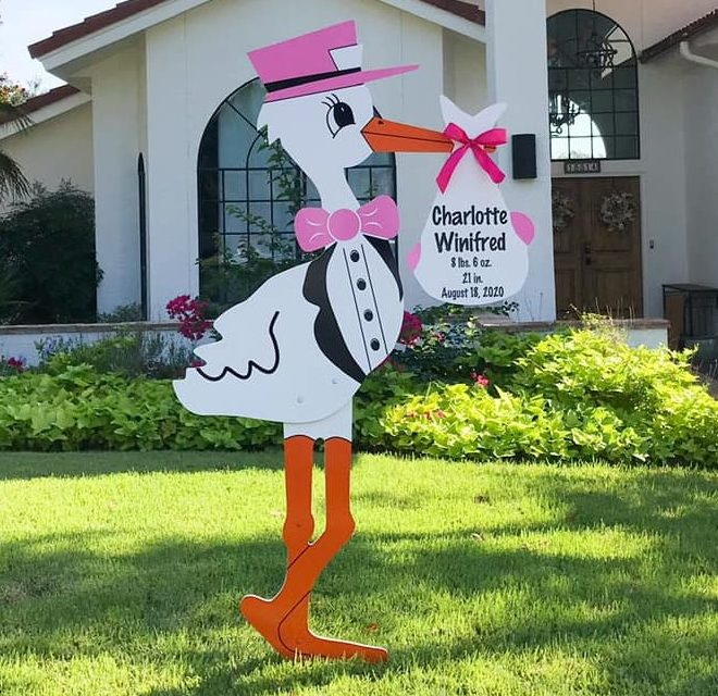 Pink Stork Sign , Stork Sign Rental in St Mary and Lower Calvert County, MD