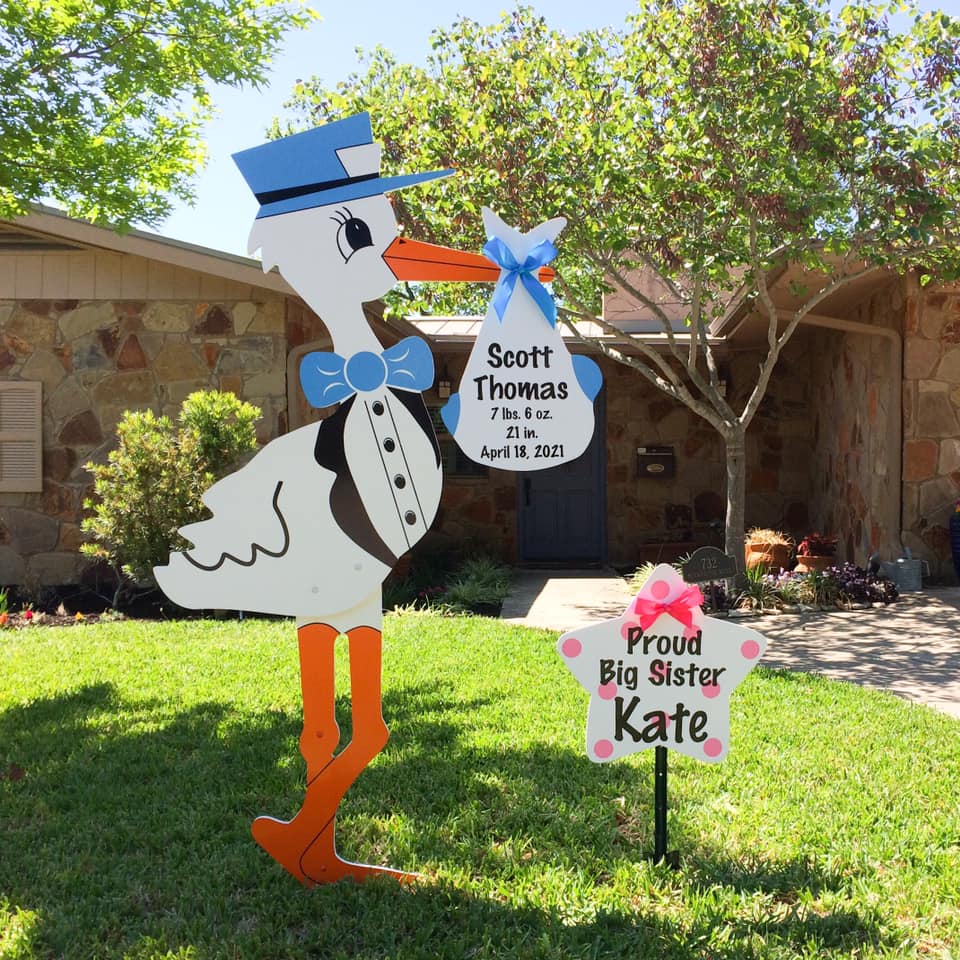 Blue Stork Sign , Stork Sign Rental in St Tammany Parish, LA