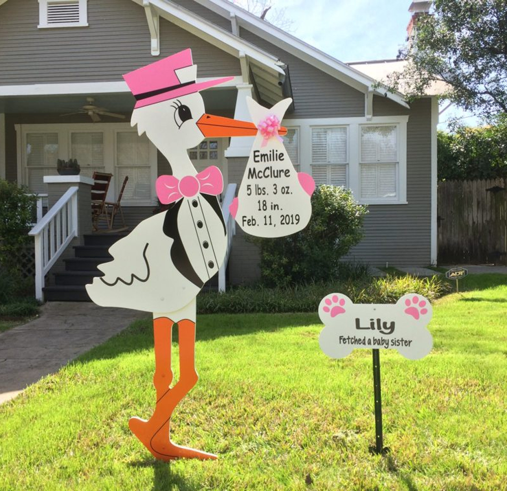 Pink Stork, Stork Sign Rental in St Tammany Parish, LA