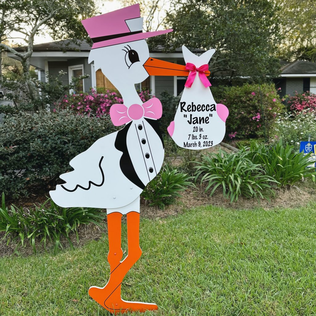 Personalized Stork Sign Rental Birth Announcement