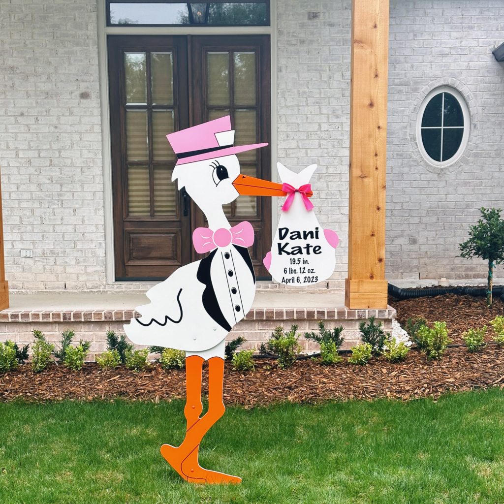 Stork Sign Birth AnnouncementsPersonalized Rental Yard Sign